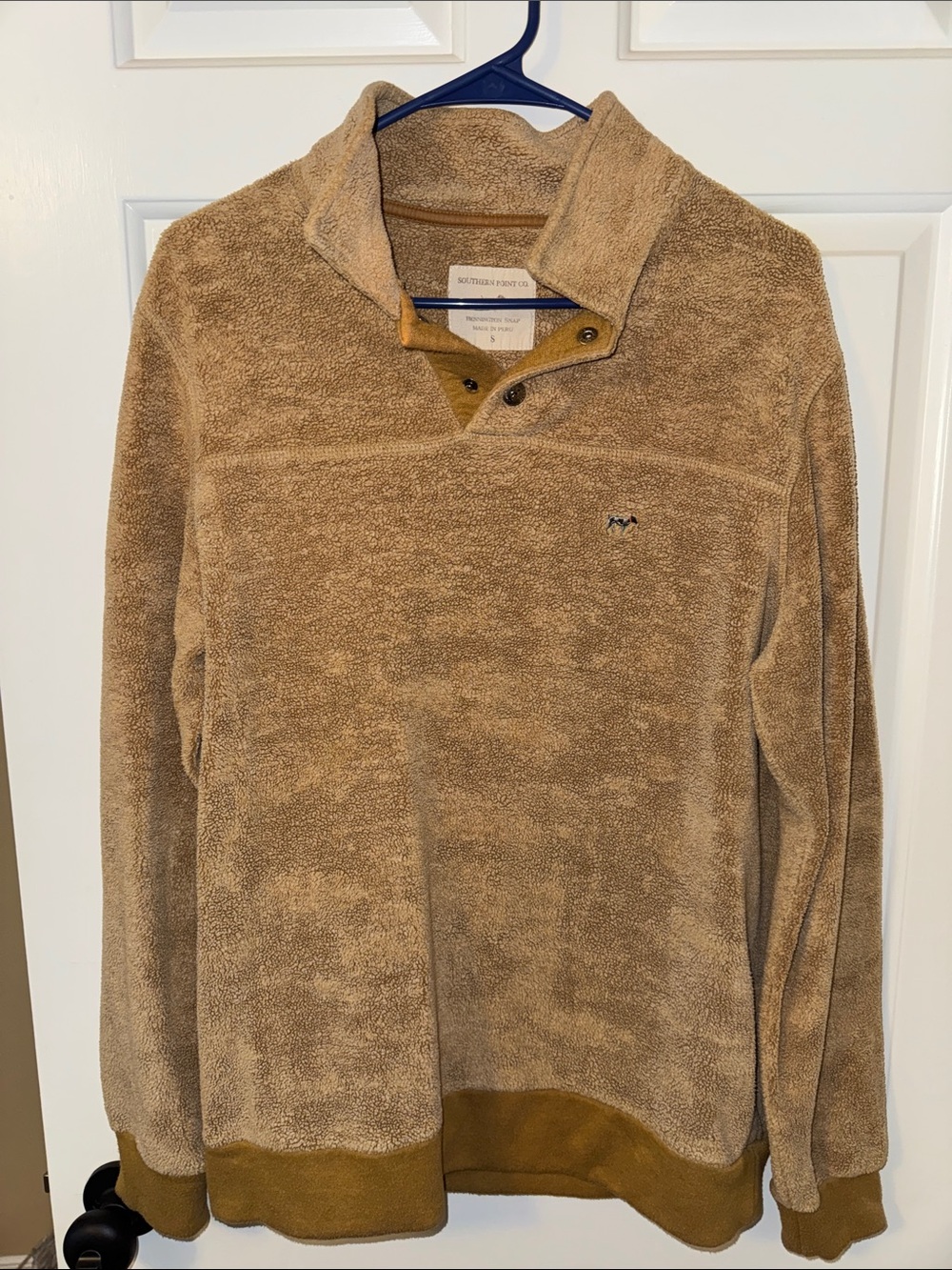 Men’s Cozy Tan Zip-Up Sherpa Pullover